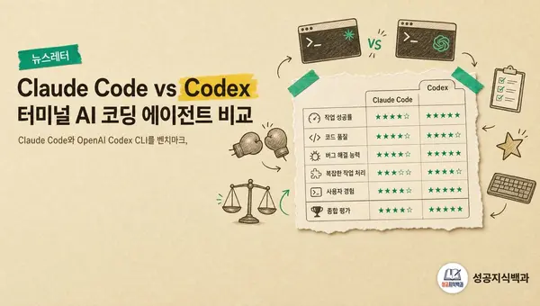 Claude Code vs Codex: 터미널 AI 코딩 에이전트 비교 커버 이미지