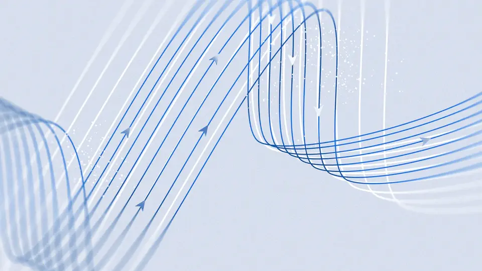 푸른 곡선과 화살표로 구성된 Muse Spark 1.3 공식 발표 이미지