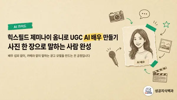 힉스필드 제미나이 옴니로 UGC AI 배우 만들기: 사진 한 장으로 말하는 사람 완성 커버 이미지