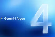 파란 그라데이션 배경 왼쪽에 Gemini 로고와 Gemini 4 Argon 글자, 오른쪽에 흐릿한 큰 숫자 4가 있는 구글 공식 이미지