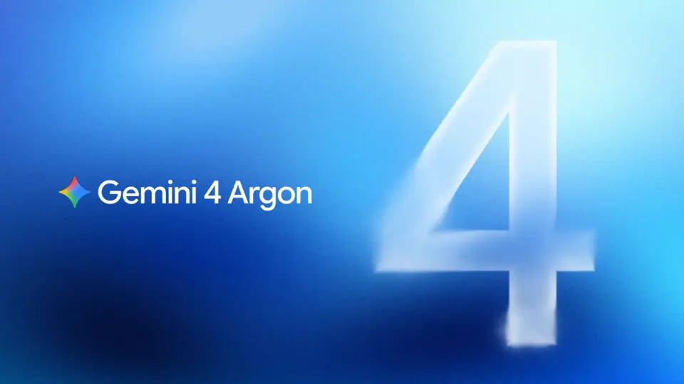 파란 그라데이션 배경 왼쪽에 Gemini 로고와 Gemini 4 Argon 글자, 오른쪽에 흐릿한 큰 숫자 4가 있는 구글 공식 이미지