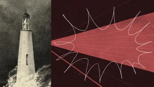 등대와 붉은 빛을 조합한 Anthropic 보안 평가 공식 일러스트
