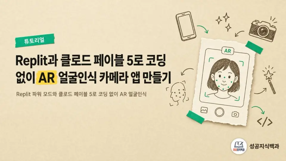 Replit과 클로드 페이블 5로 코딩 없이 AR 얼굴인식 카메라 앱 만들기 커버 이미지