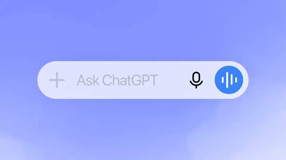 ChatGPT 입력창 오른쪽의 음성 아이콘을 가리키는 공식 제품 화면